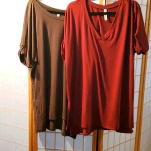 Burnt Orange and Olive Green T-Shirt Bundle